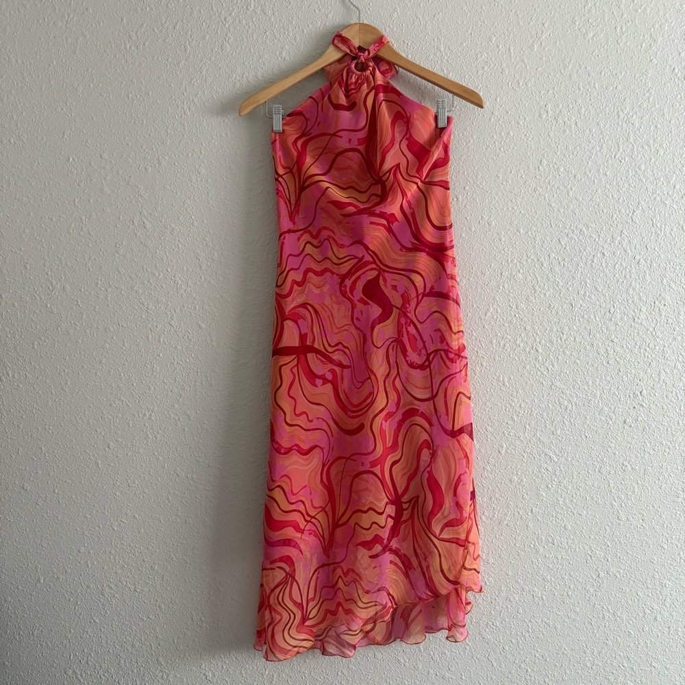 Rabbit design pink/orange groovy abstract print size 6